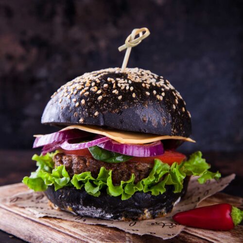 Black Burger Buns with Activated Charcoal